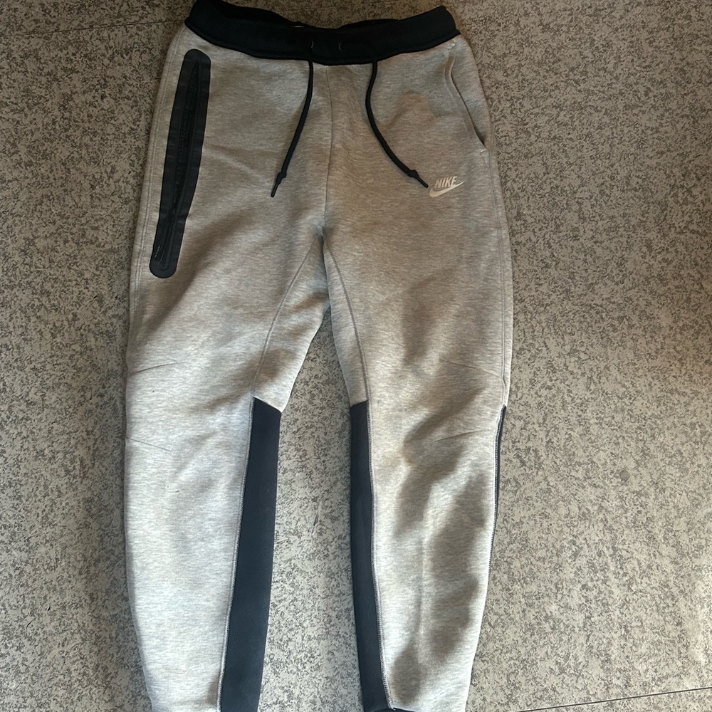 Nike Grey and Black Slim Tech Fleece Joggers
